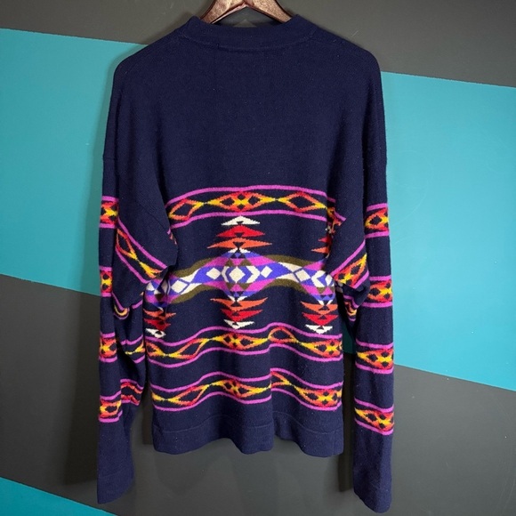 Vintage Tommy Hilfiger Classic Surplus Style Lambs Wool Aztec Medium Rare - Picture 3 of 9